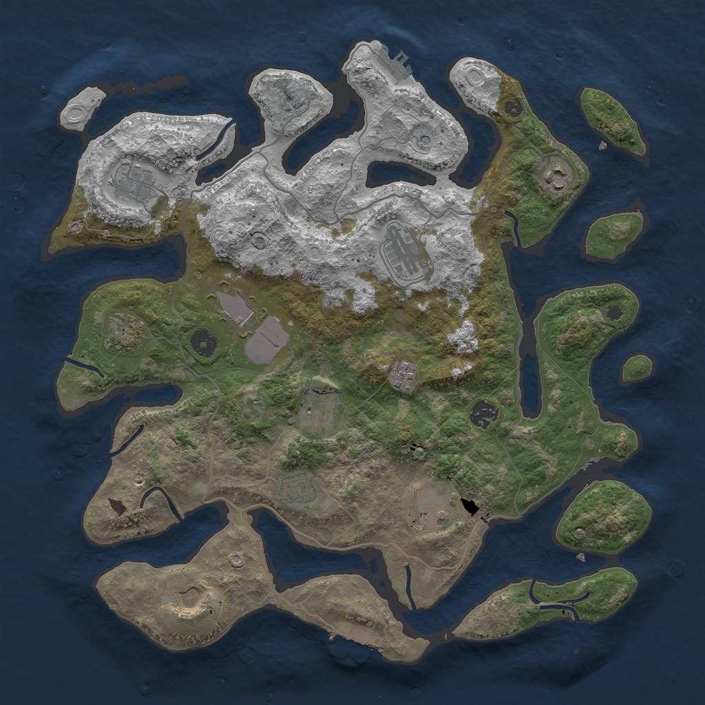 Rust Map: Procedural Map, Size: 4000, Seed: 6787618, 19 Monuments