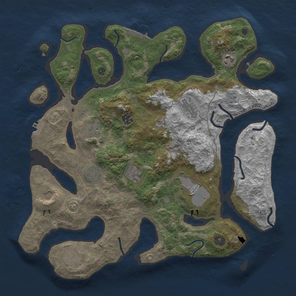 Rust Map: Procedural Map, Size: 4000, Seed: 31451006, 18 Monuments