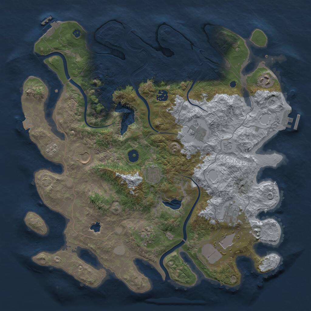 Rust Map: Procedural Map, Size: 4000, Seed: 715653937, 15 Monuments