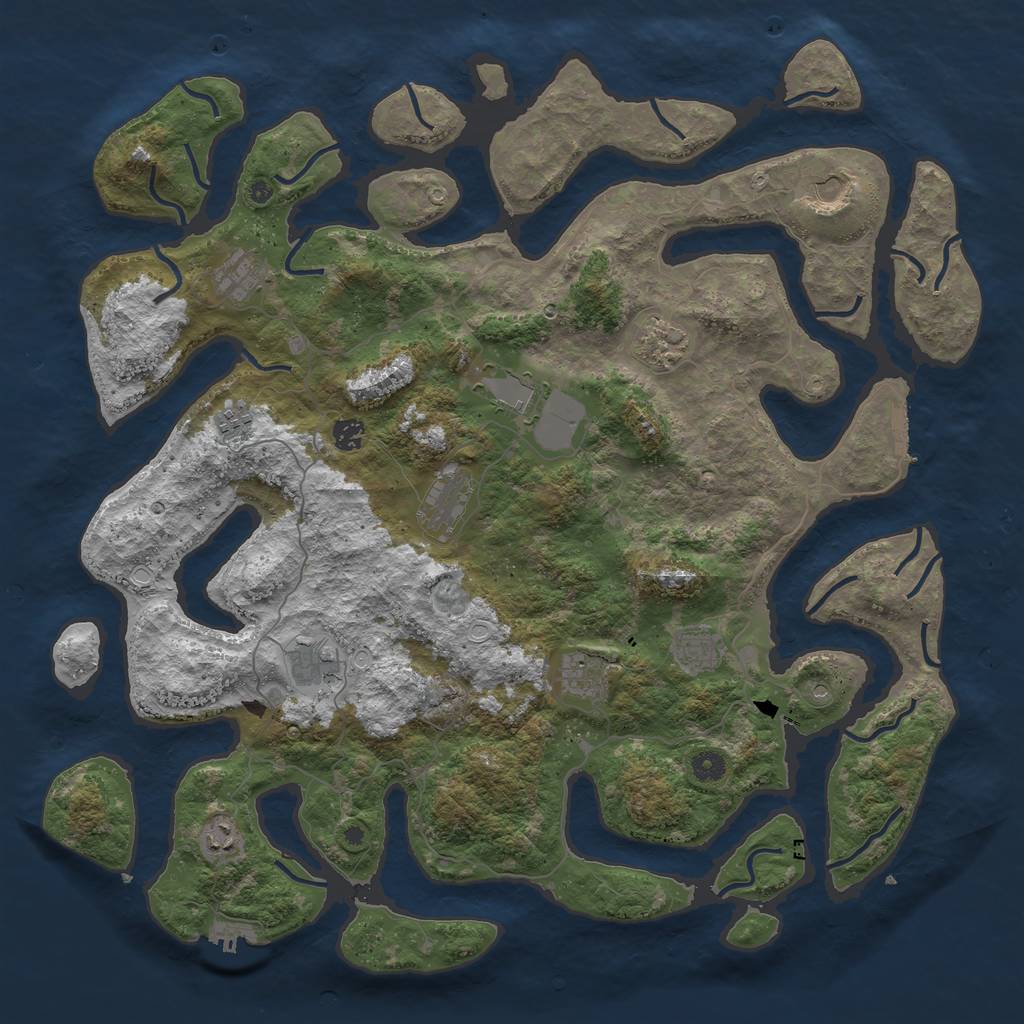 Rust Map: Procedural Map, Size: 4700, Seed: 2801692, 19 Monuments