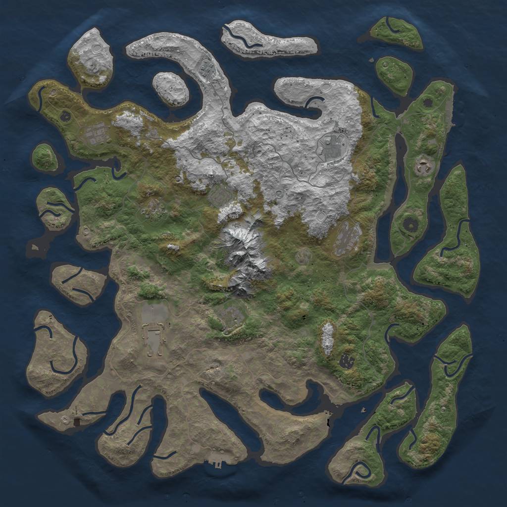 Rust Map: Procedural Map, Size: 5000, Seed: 689004536, 18 Monuments