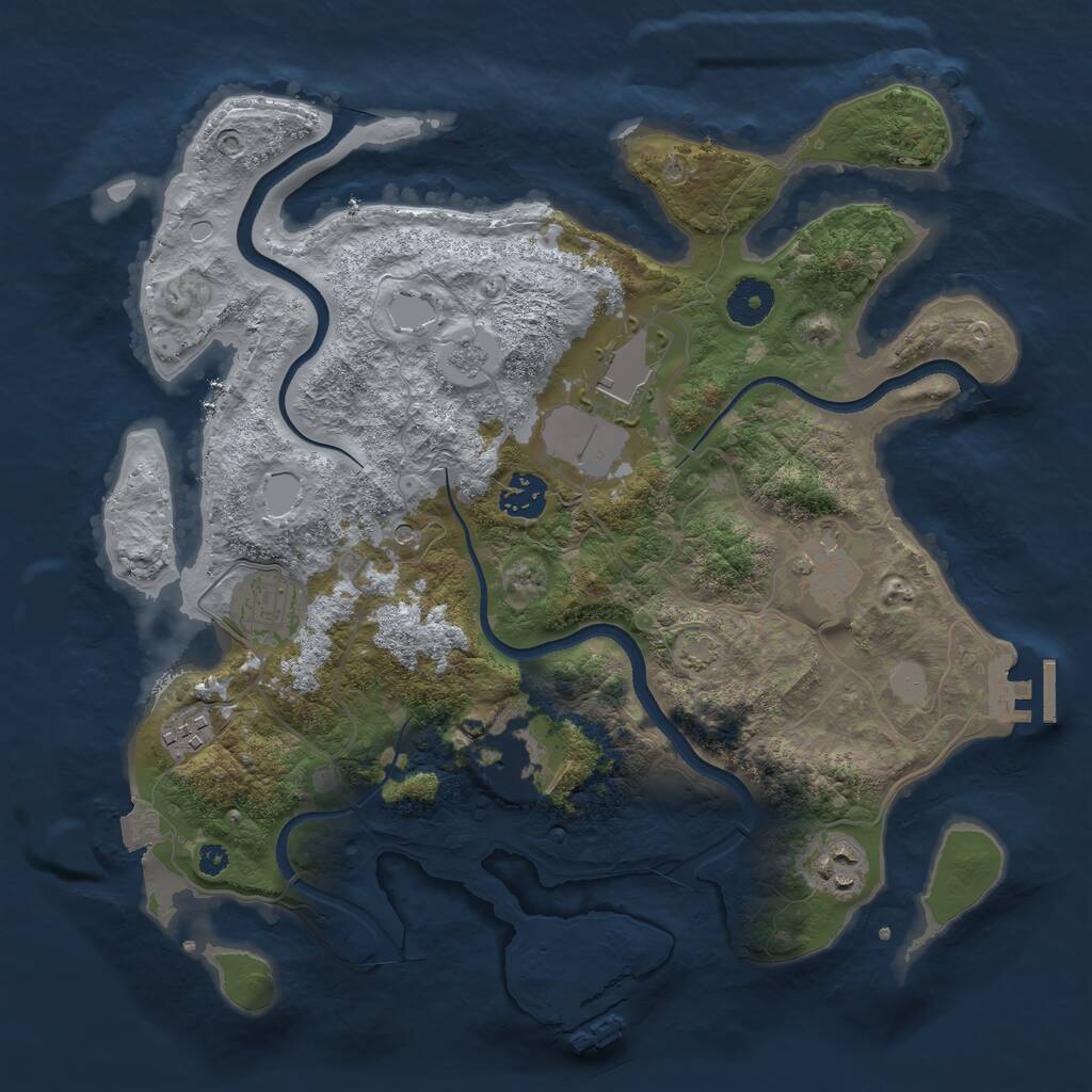 Rust Map: Procedural Map, Size: 3500, Seed: 7712352, 13 Monuments