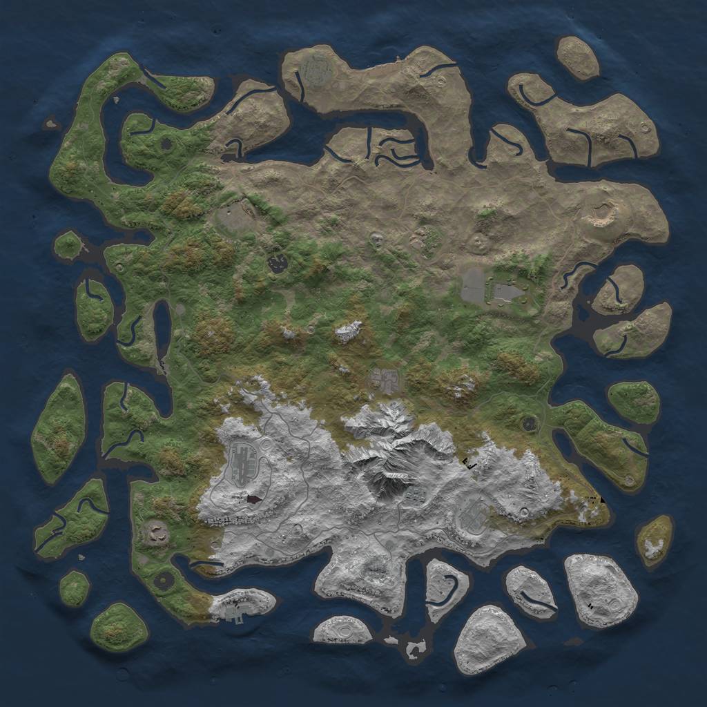 Rust Map: Procedural Map, Size: 5500, Seed: 218463838, 19 Monuments