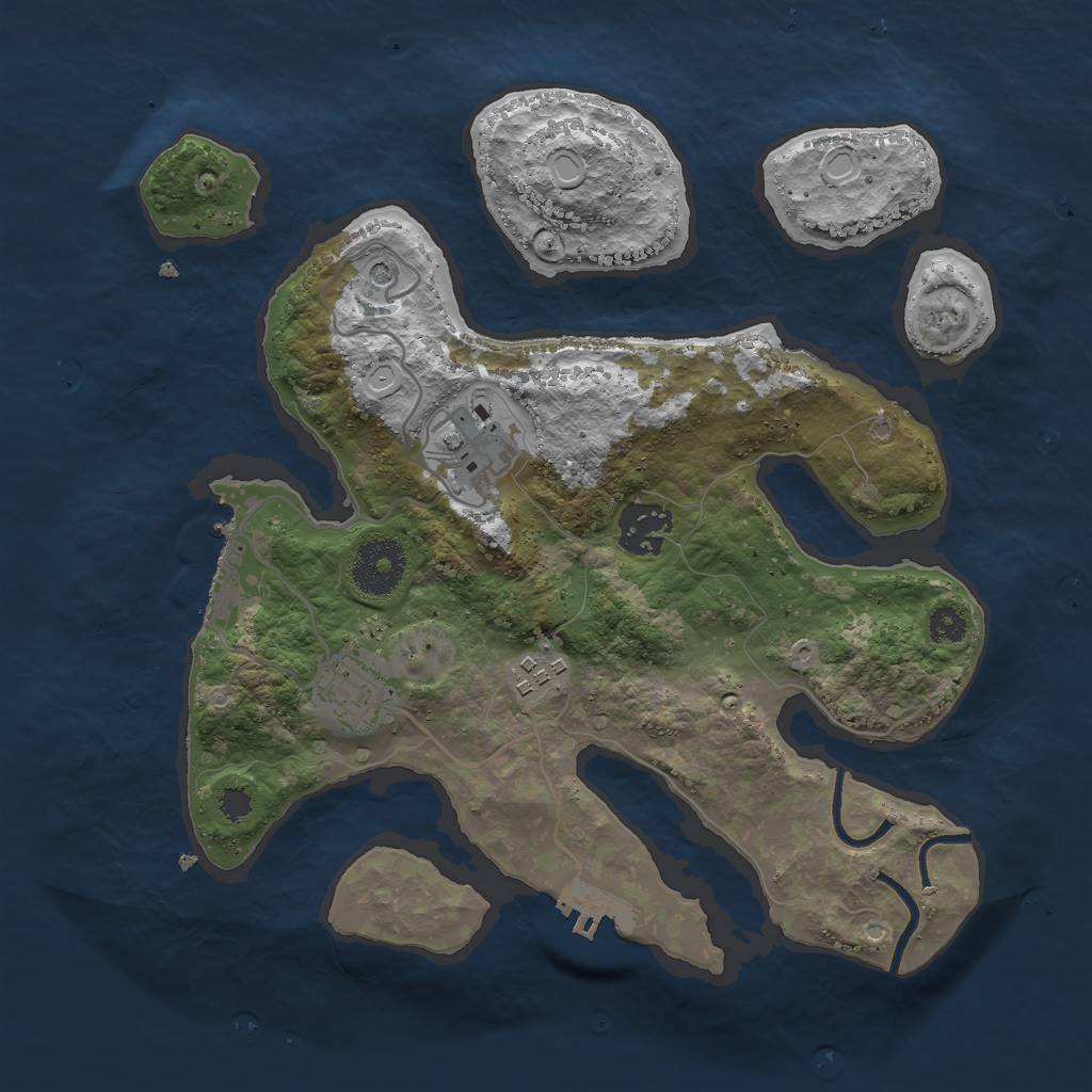 Rust Map: Procedural Map, Size: 3000, Seed: 1997, 12 Monuments