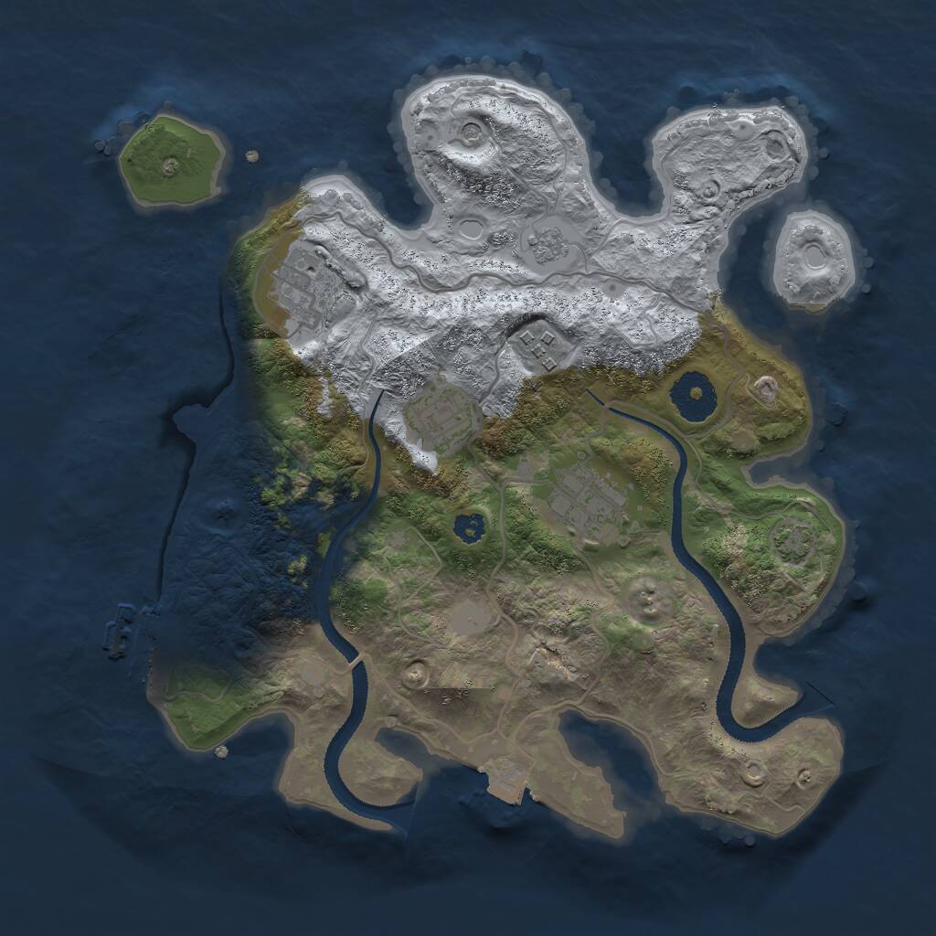 Rust Map: Procedural Map, Size: 3000, Seed: 1997, 9 Monuments