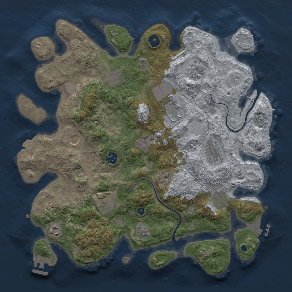 Rust Map: Procedural Map, Size: 3800, Seed: 7092021, 17 Monuments