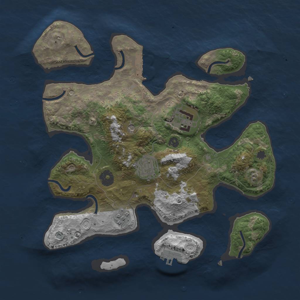 Rust Map: Procedural Map, Size: 3000, Seed: 2029645906, 11 Monuments