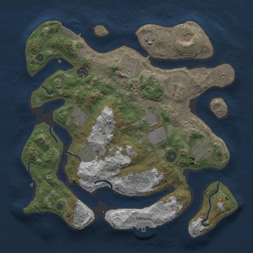 Rust Map: Procedural Map, Size: 3500, Seed: 172490787, 19 Monuments