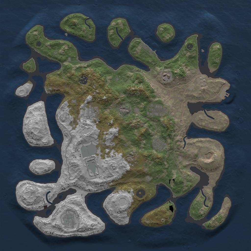 Rust Map: Procedural Map, Size: 4200, Seed: 1267659092, 18 Monuments