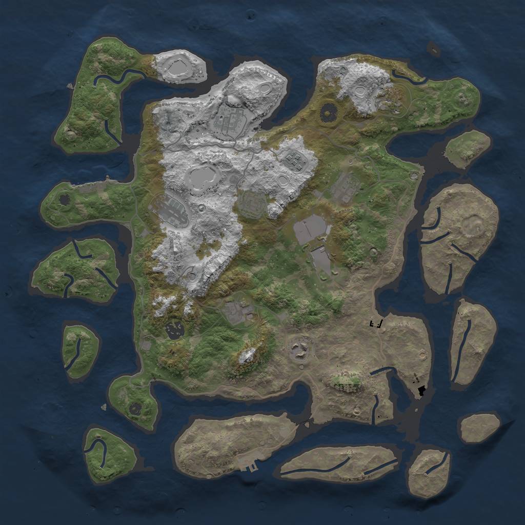 Rust Map: Procedural Map, Size: 4200, Seed: 9022021, 18 Monuments