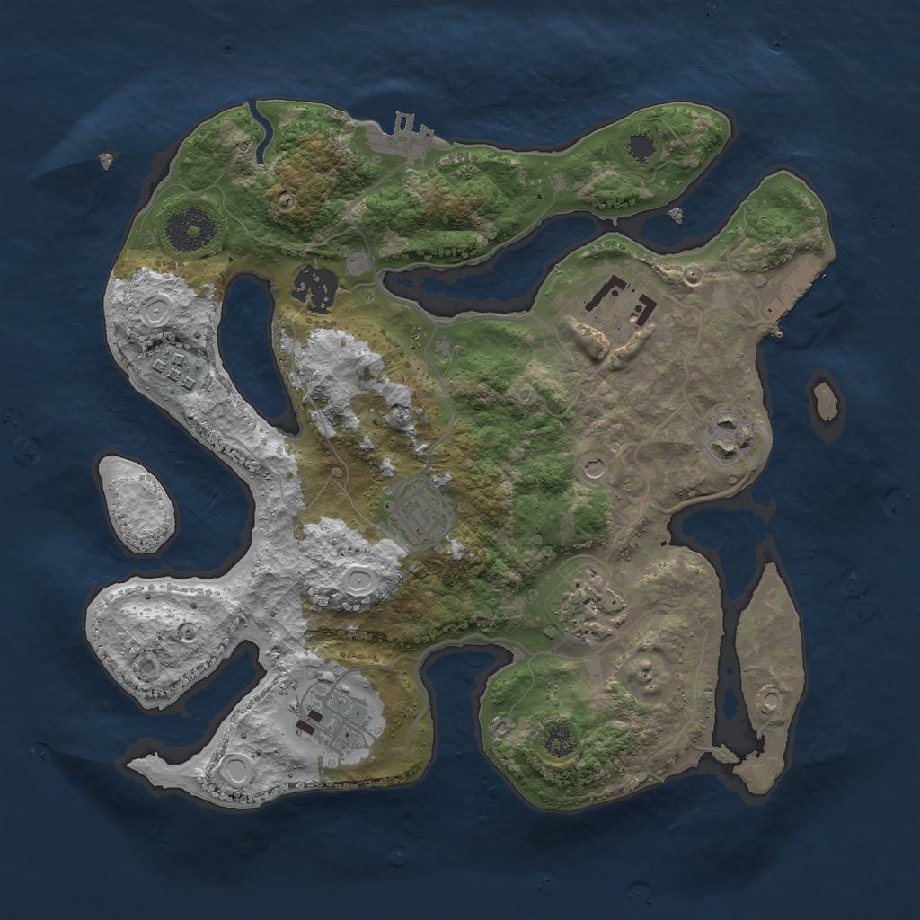 Rust Map: Procedural Map, Size: 3000, Seed: 240268540, 15 Monuments