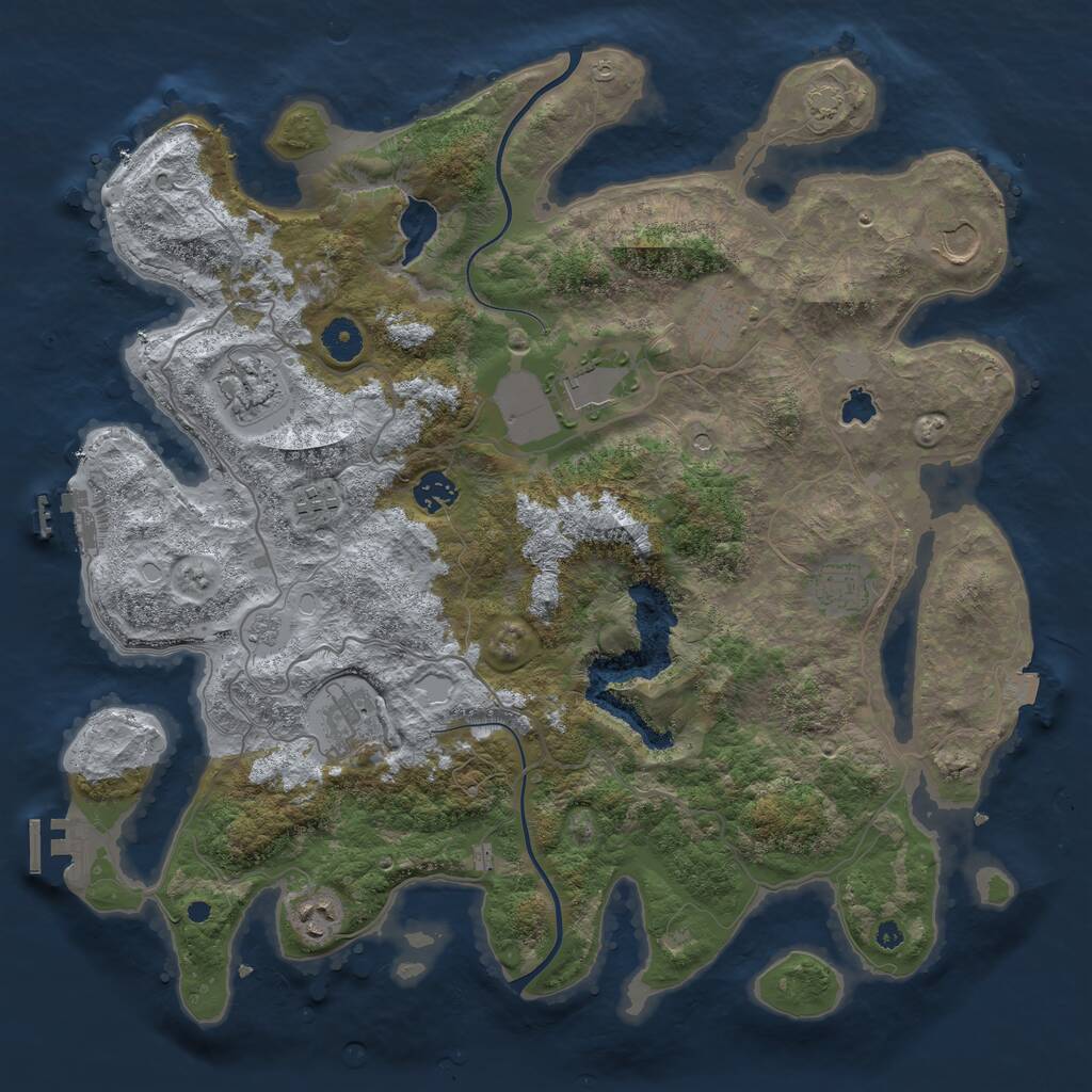 Rust Map: Procedural Map, Size: 4000, Seed: 411277953, 15 Monuments