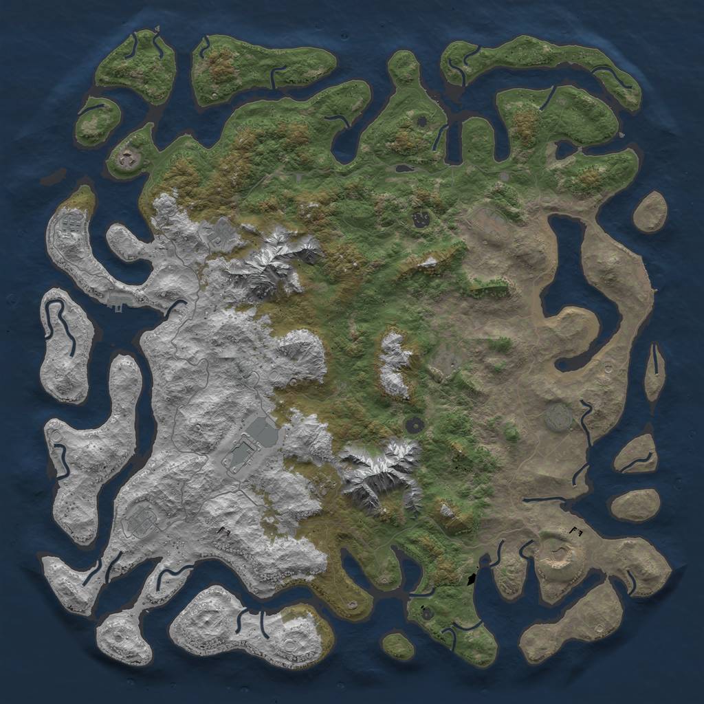 Rust Map: Procedural Map, Size: 6000, Seed: 3112, 19 Monuments