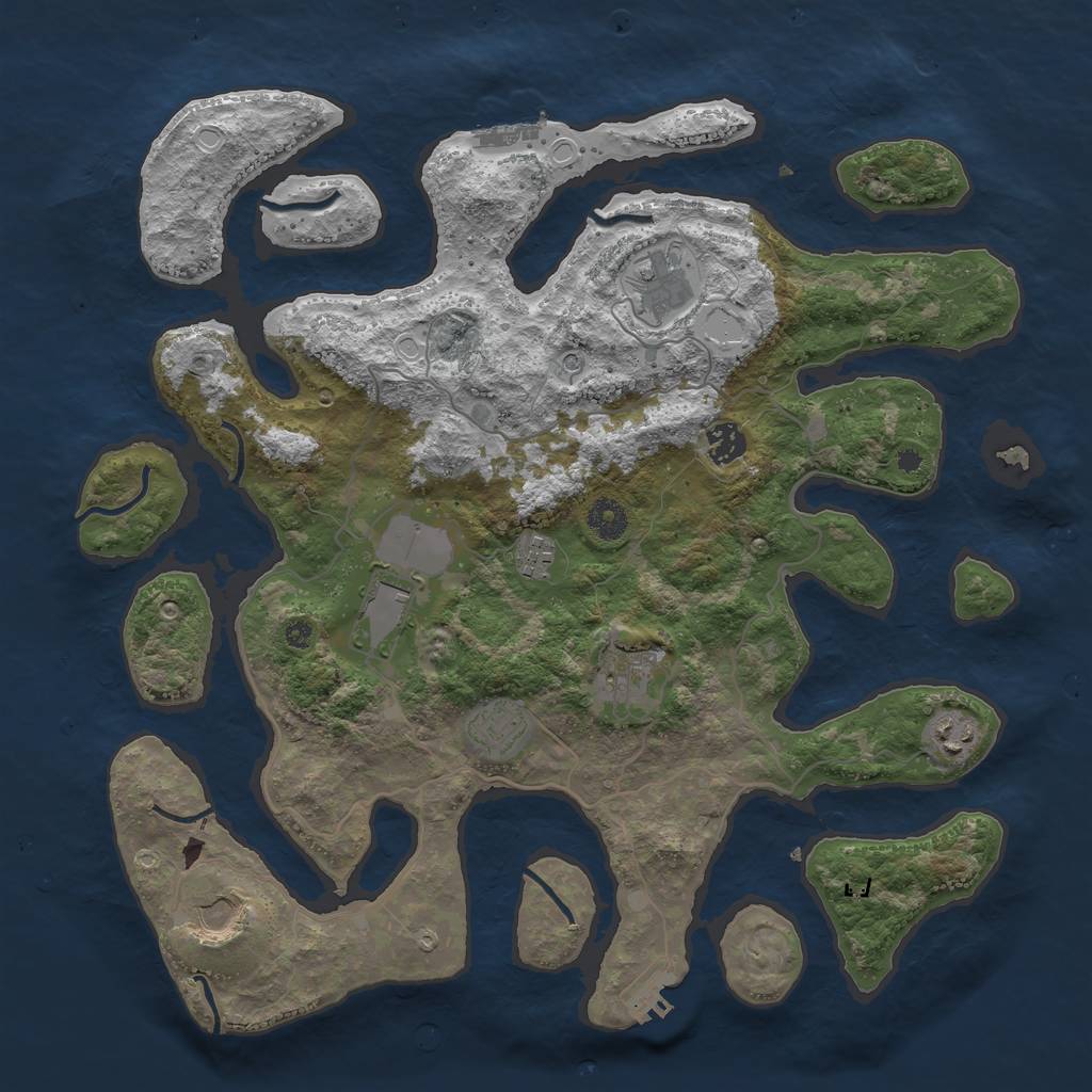 Rust Map: Procedural Map, Size: 4000, Seed: 1815630226, 16 Monuments