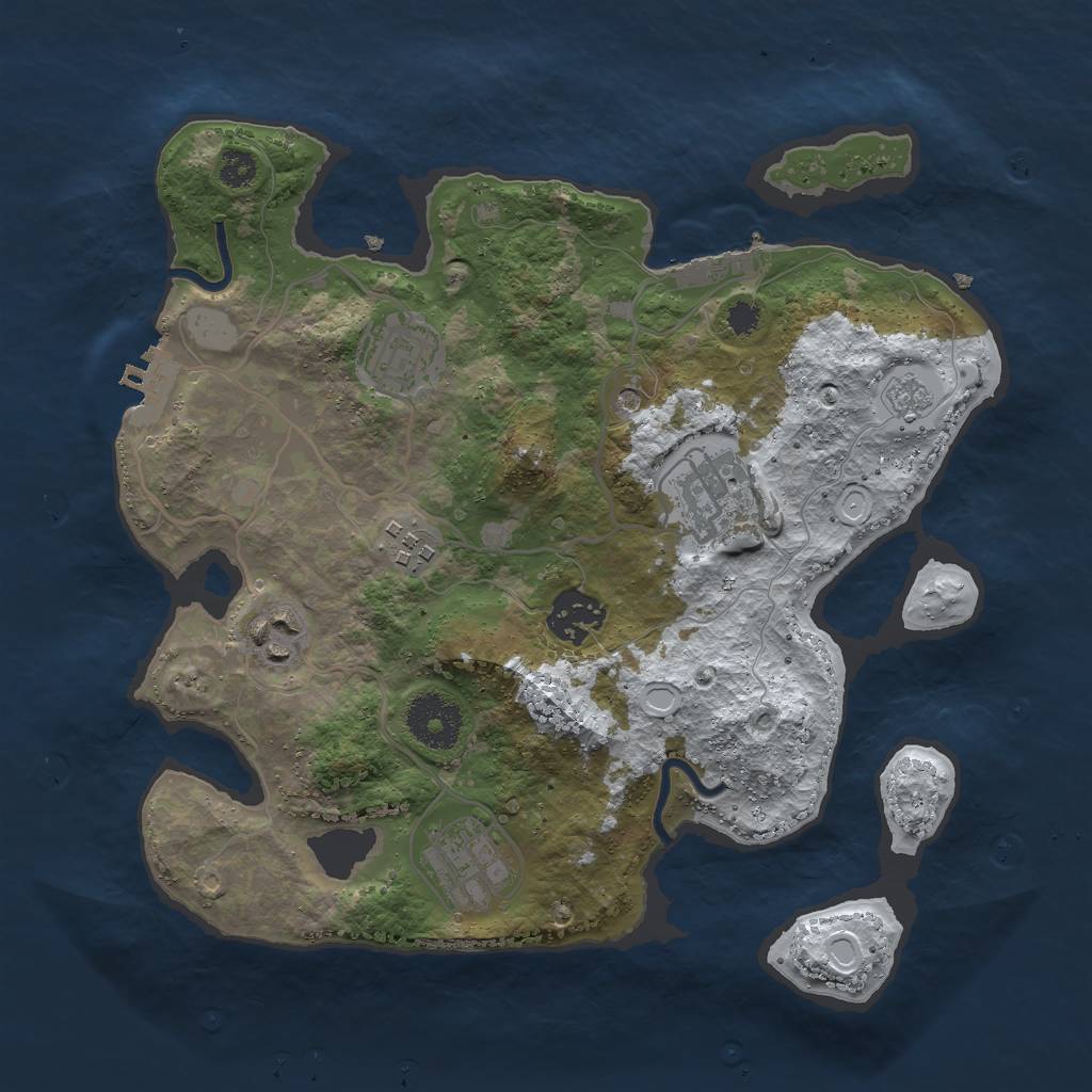 Rust Map: Procedural Map, Size: 3000, Seed: 1064316456, 15 Monuments