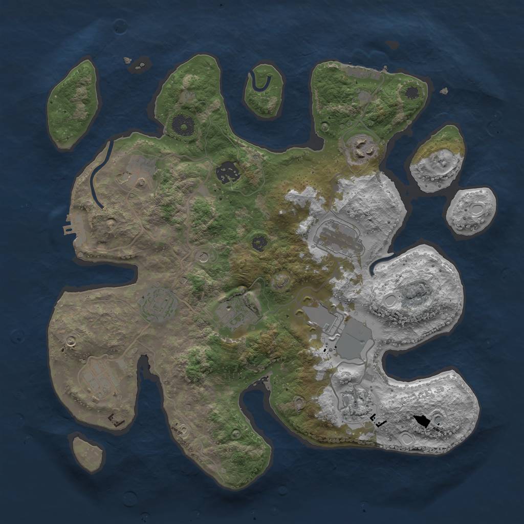 Rust Map: Procedural Map, Size: 3500, Seed: 473559315, 17 Monuments