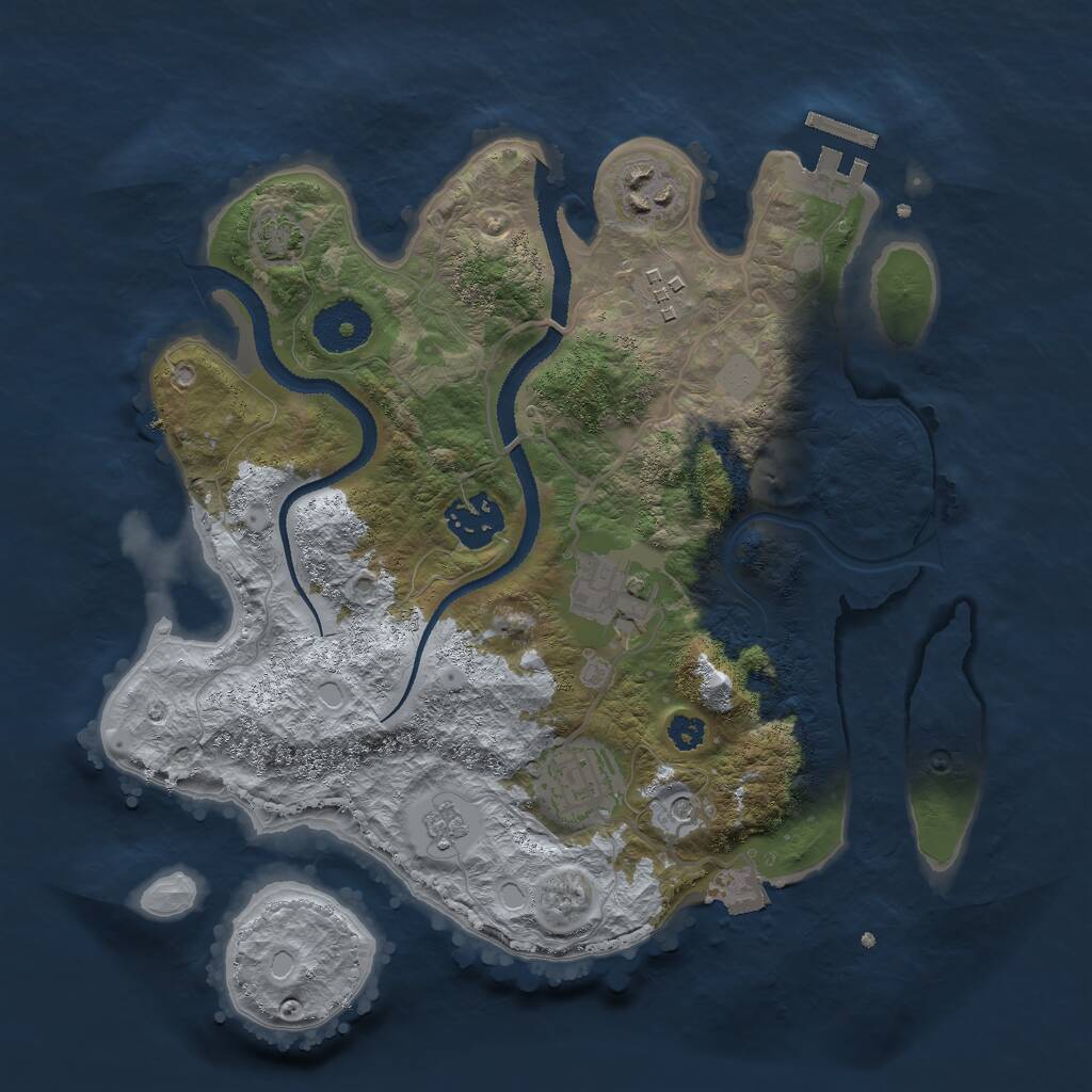 Rust Map: Procedural Map, Size: 3000, Seed: 19931026, 10 Monuments