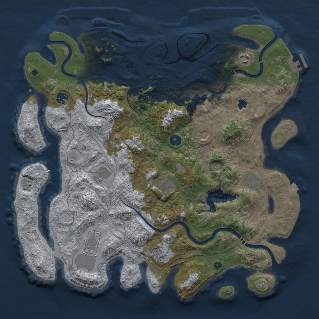 Rust Map: Procedural Map, Size: 4250, Seed: 18186, 15 Monuments