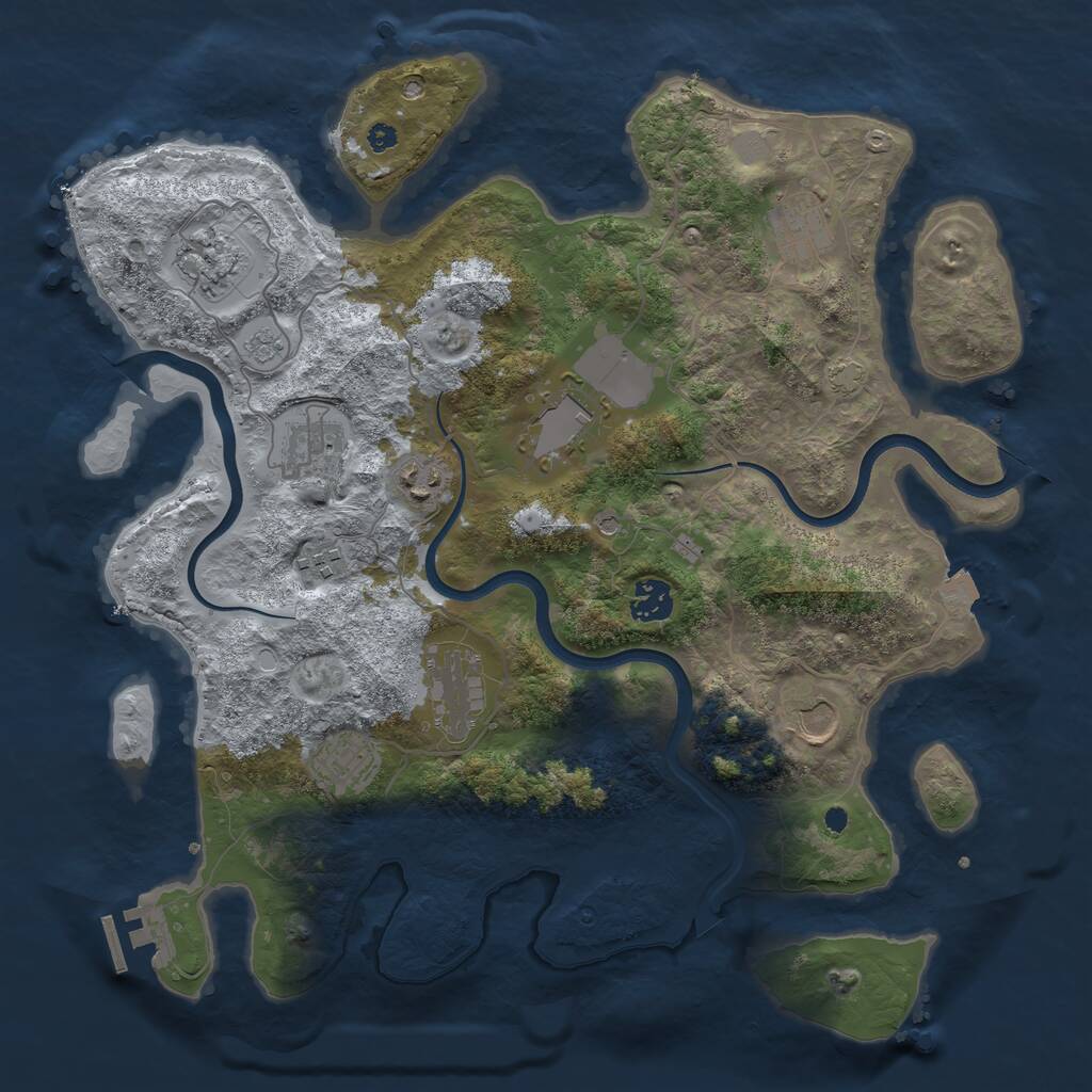 Rust Map: Procedural Map, Size: 3750, Seed: 22792, 15 Monuments