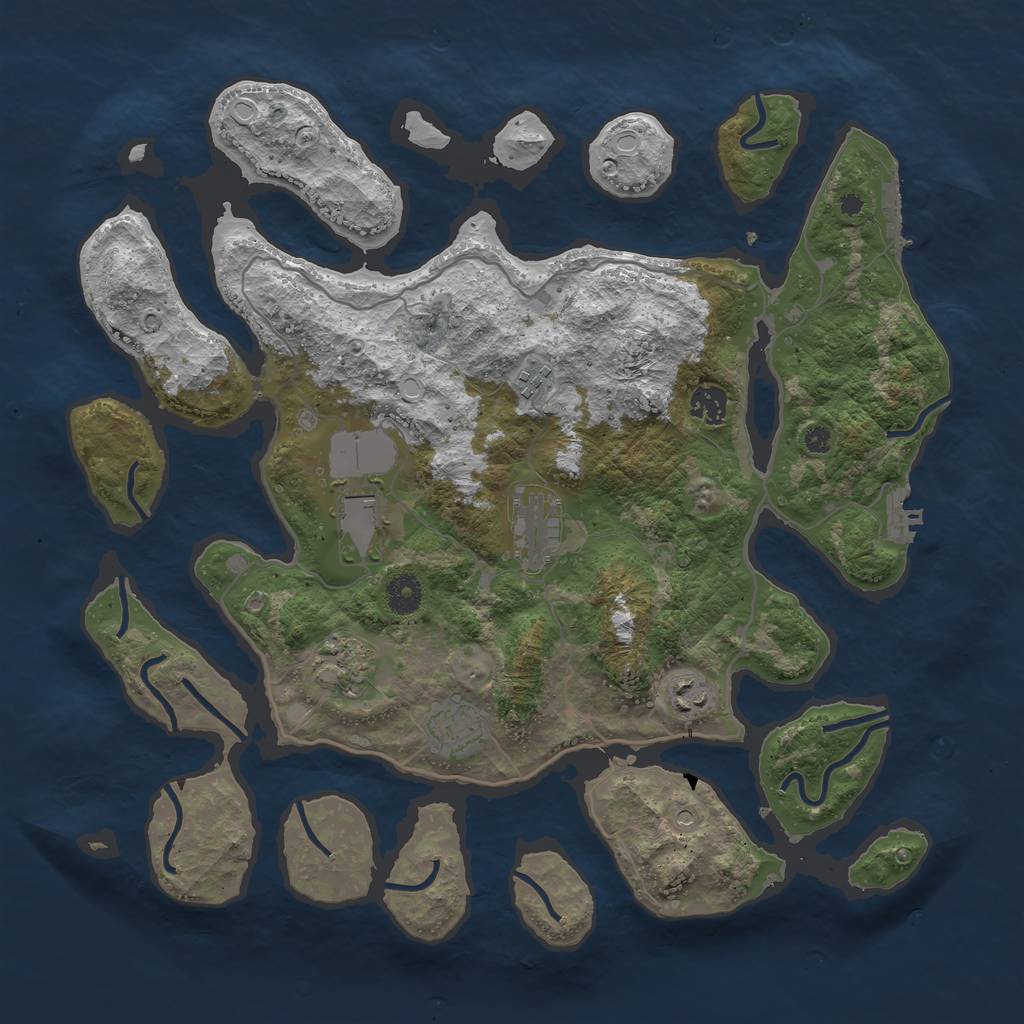 Rust Map: Procedural Map, Size: 4000, Seed: 366316685, 15 Monuments