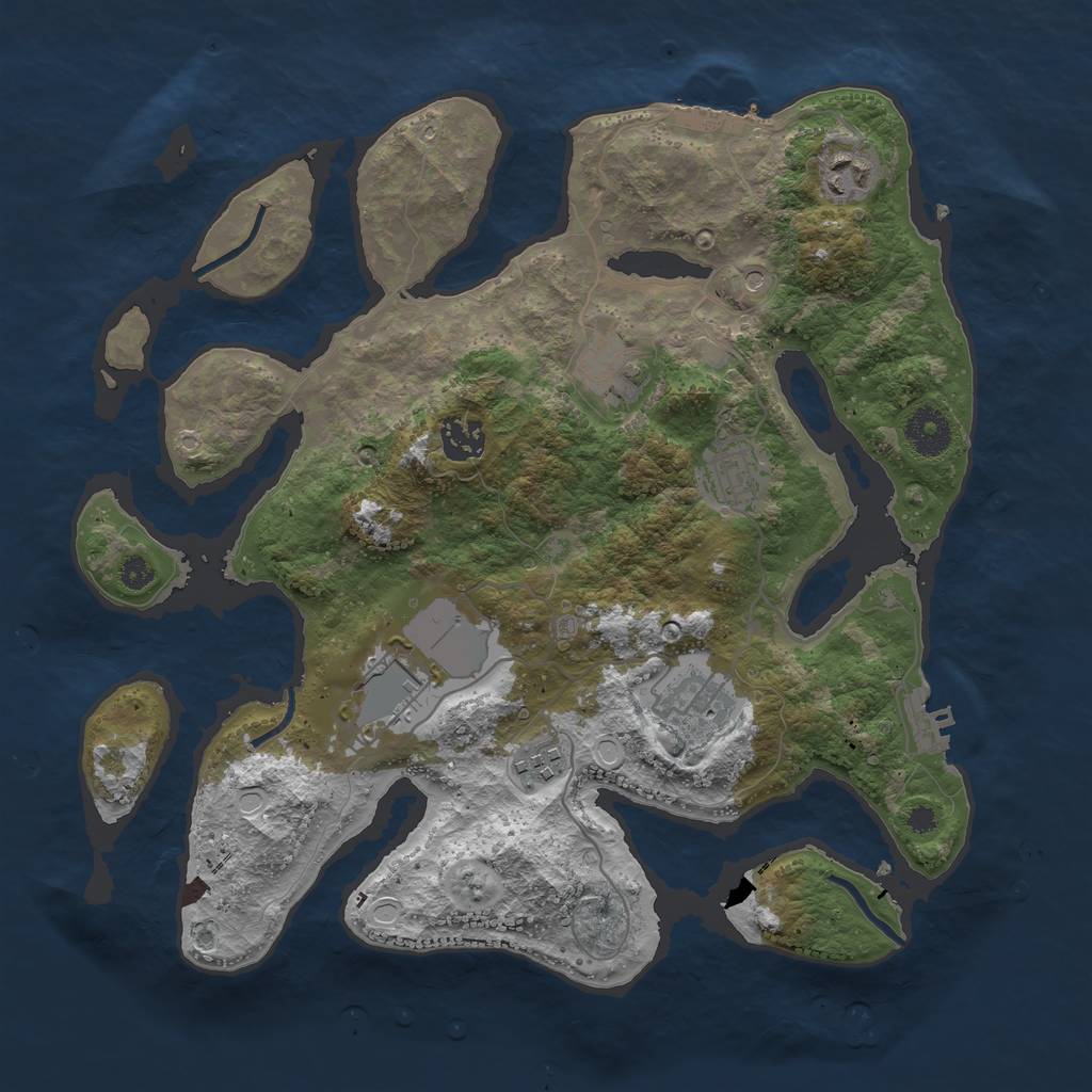 Rust Map: Procedural Map, Size: 3500, Seed: 114240669, 15 Monuments