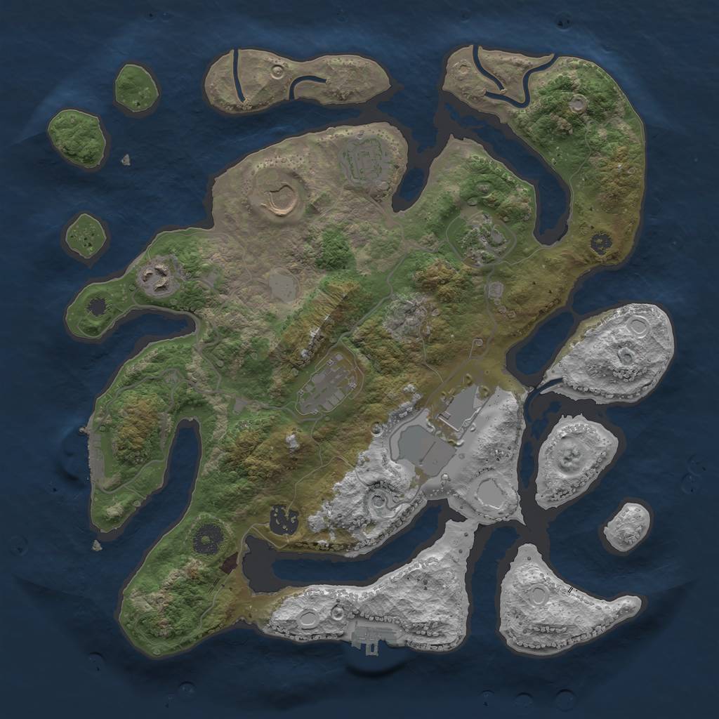 Rust Map: Procedural Map, Size: 3500, Seed: 58192, 15 Monuments