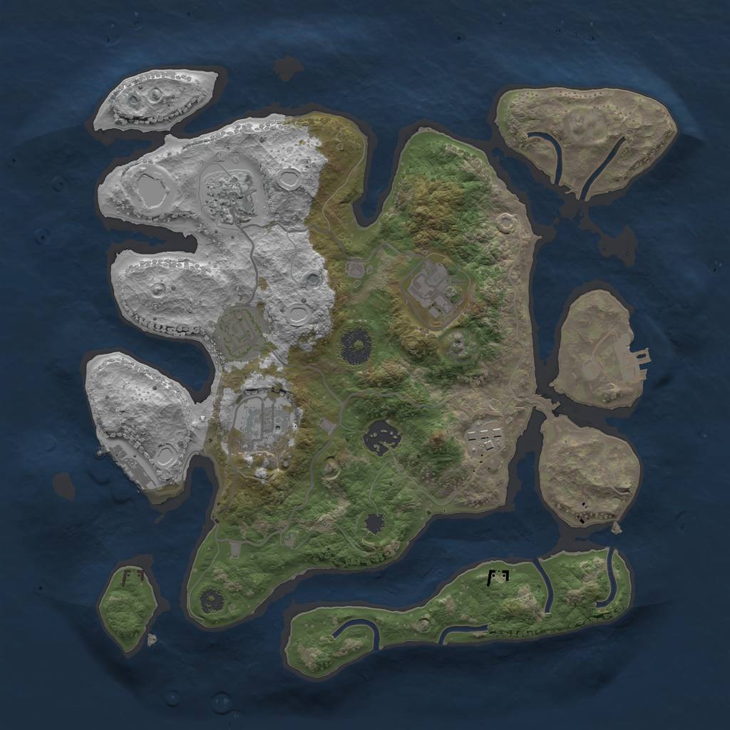 Rust Map: Procedural Map, Size: 3200, Seed: 895, 13 Monuments