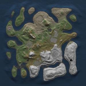 Thumbnail Rust Map: Barren, Size: 3500, Seed: 127817, 11 Monuments