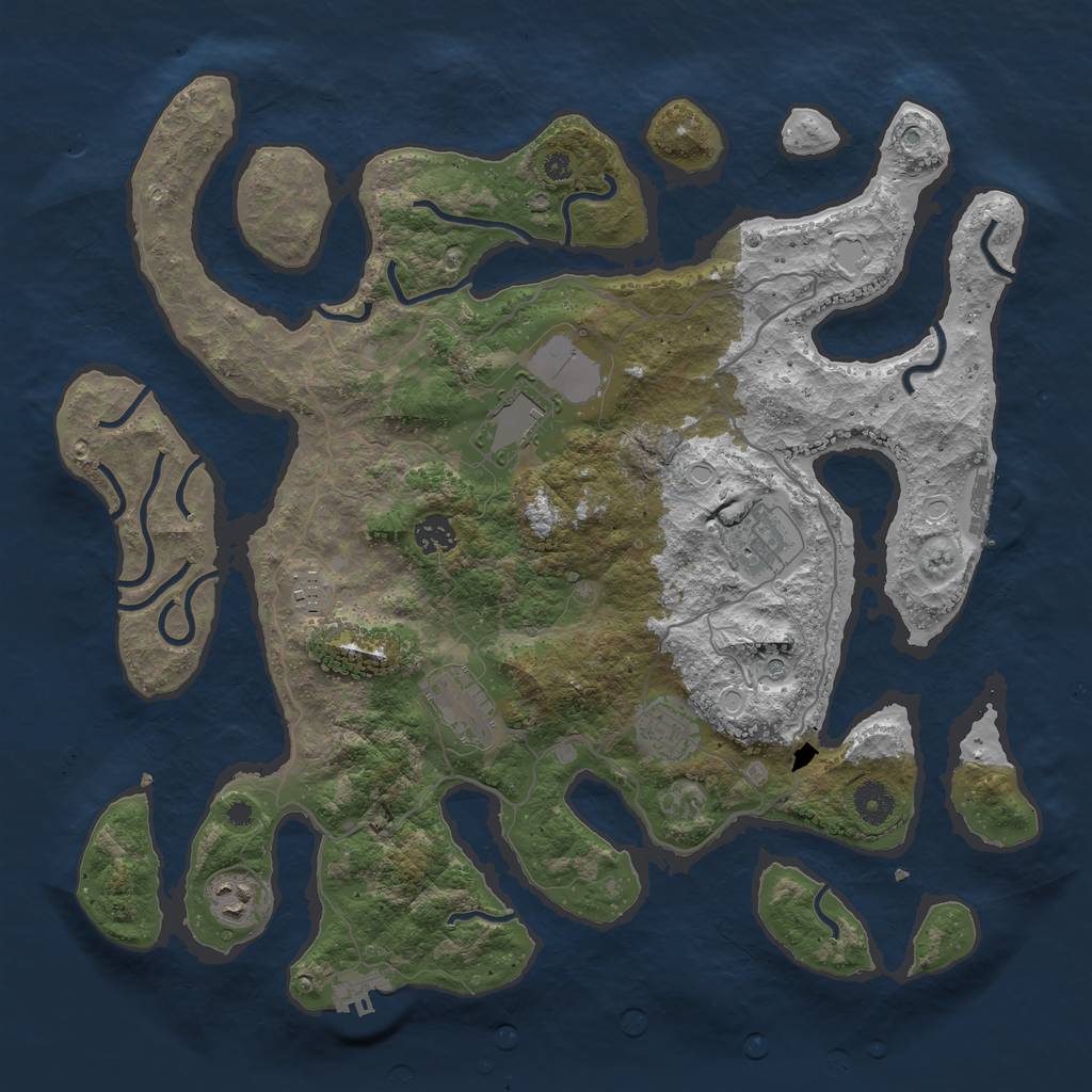 Rust Map: Procedural Map, Size: 4000, Seed: 998877124, 15 Monuments