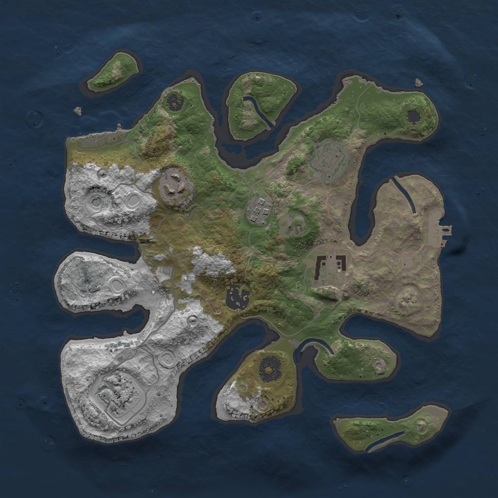 Rust Map: Procedural Map, Size: 3000, Seed: 1624966, 14 Monuments