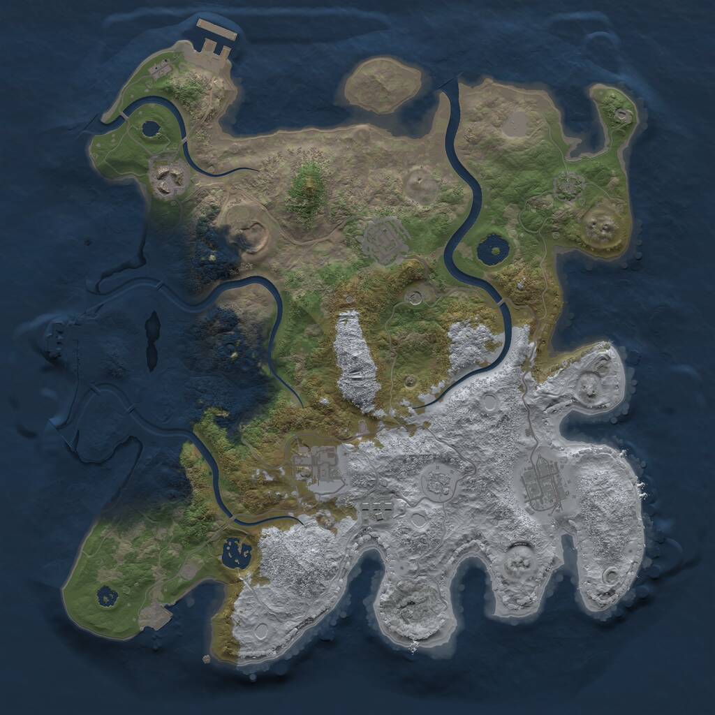 Rust Map: Procedural Map, Size: 3500, Seed: 1549999577, 13 Monuments