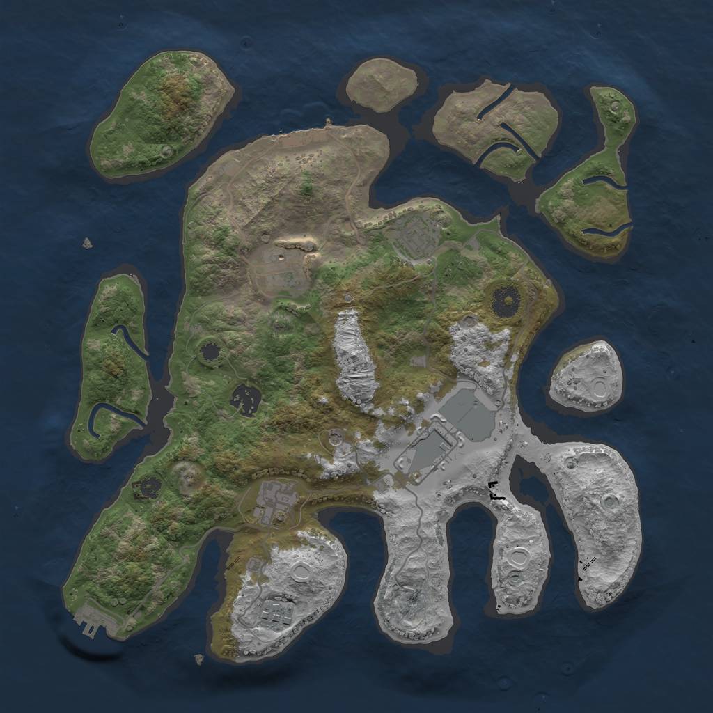 Rust Map: Procedural Map, Size: 3500, Seed: 1549999577, 14 Monuments