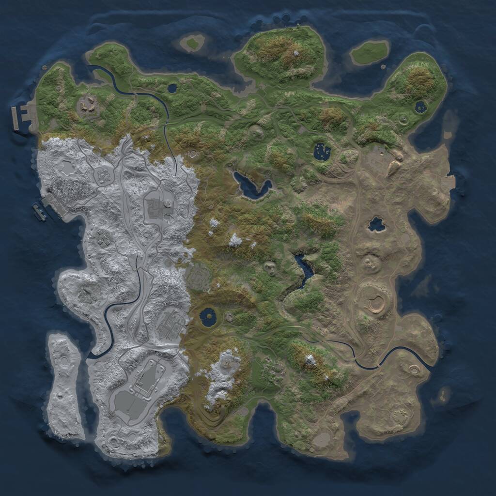 Rust Map: Procedural Map, Size: 4250, Seed: 92468065, 16 Monuments
