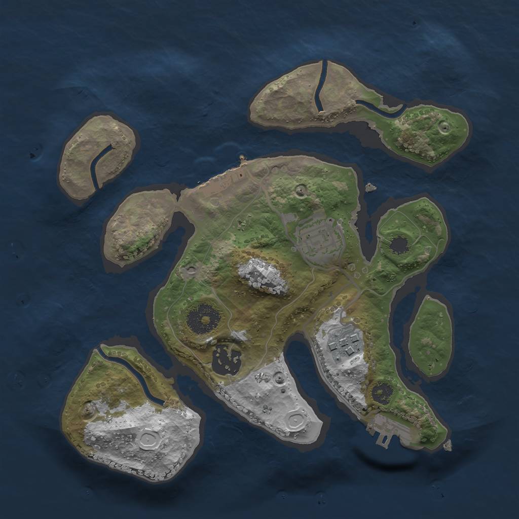 Rust Map: Procedural Map, Size: 2500, Seed: 661676, 10 Monuments