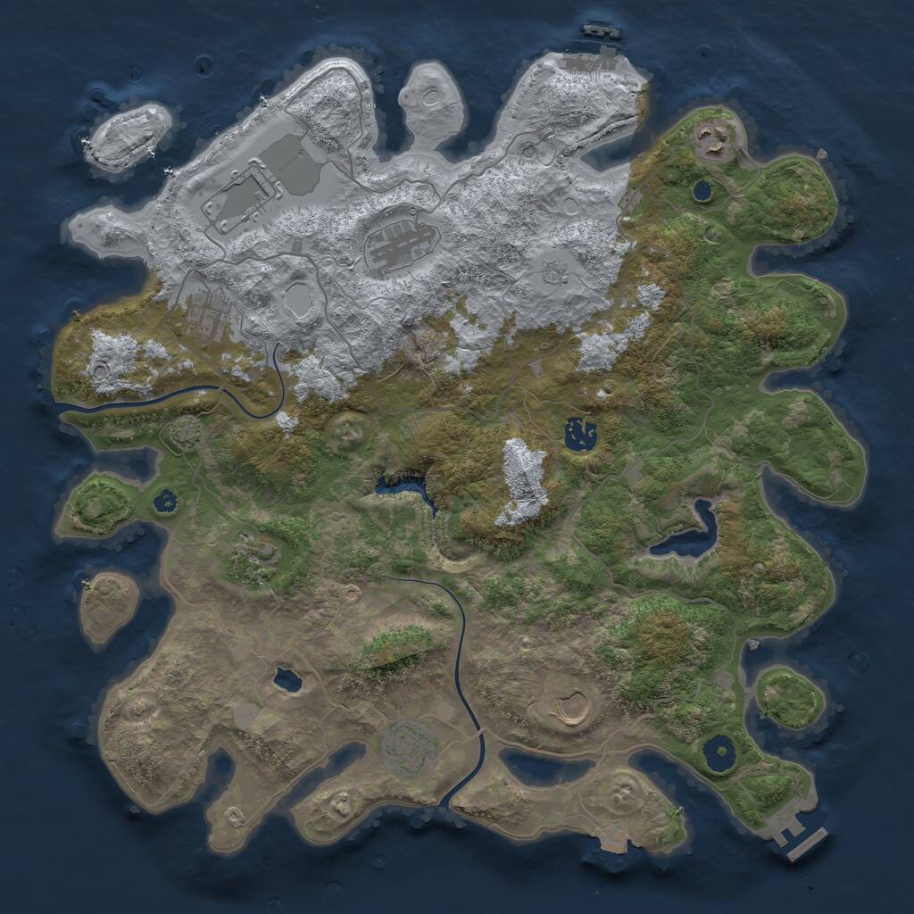 Rust Map: Procedural Map, Size: 4000, Seed: 1590085337, 14 Monuments
