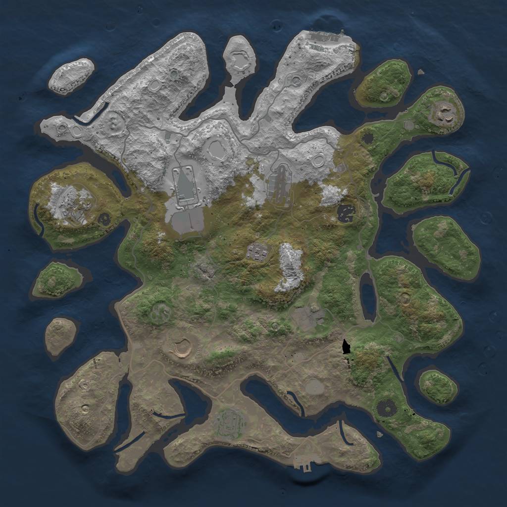 Rust Map: Procedural Map, Size: 4000, Seed: 1590085337, 17 Monuments