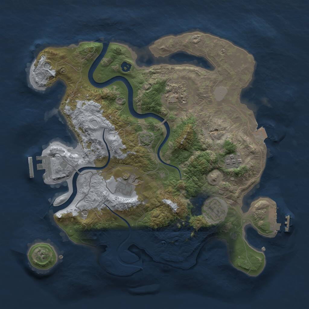 Rust Map: Procedural Map, Size: 3000, Seed: 994881414, 9 Monuments