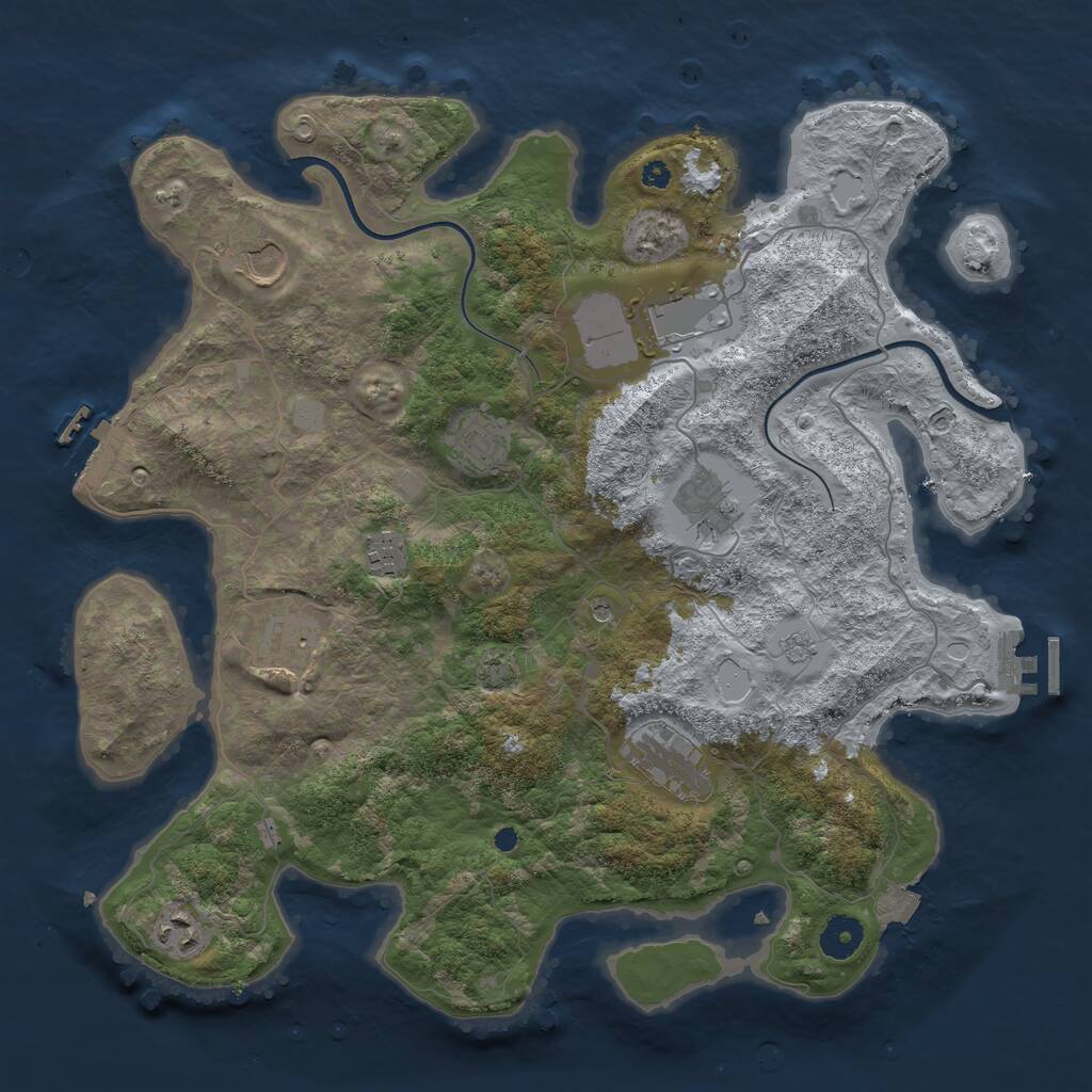 Rust Map: Procedural Map, Size: 3800, Seed: 21348639, 14 Monuments