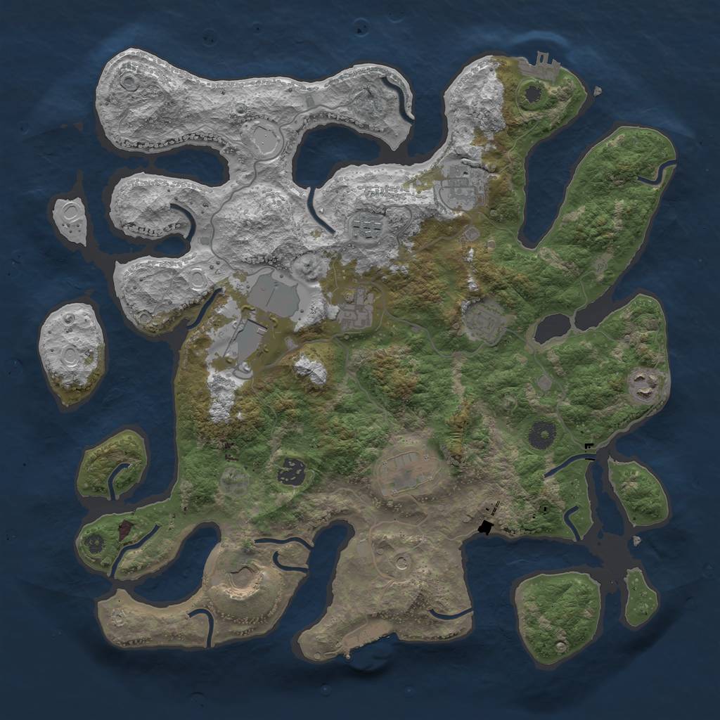 Rust Map: Procedural Map, Size: 3855, Seed: 1106, 17 Monuments