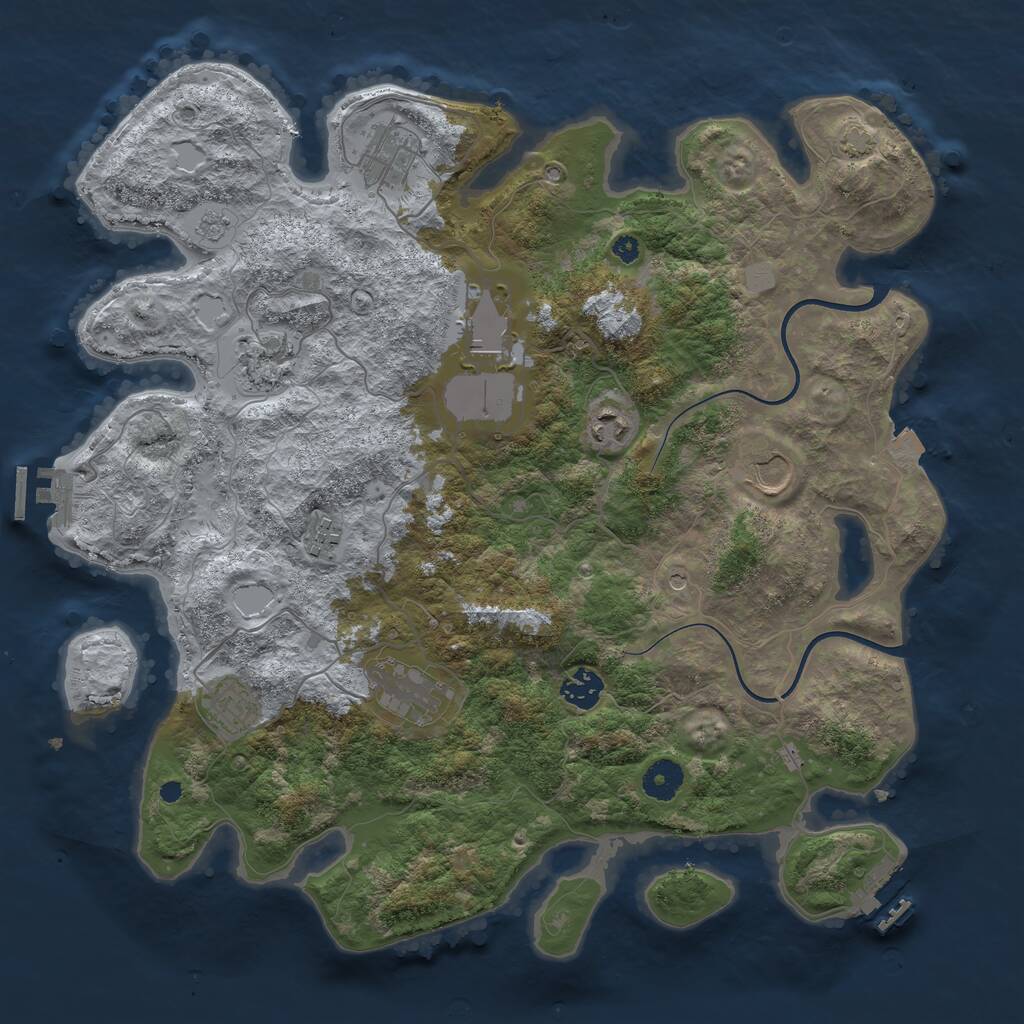 Rust Map: Procedural Map, Size: 3850, Seed: 866834294, 15 Monuments