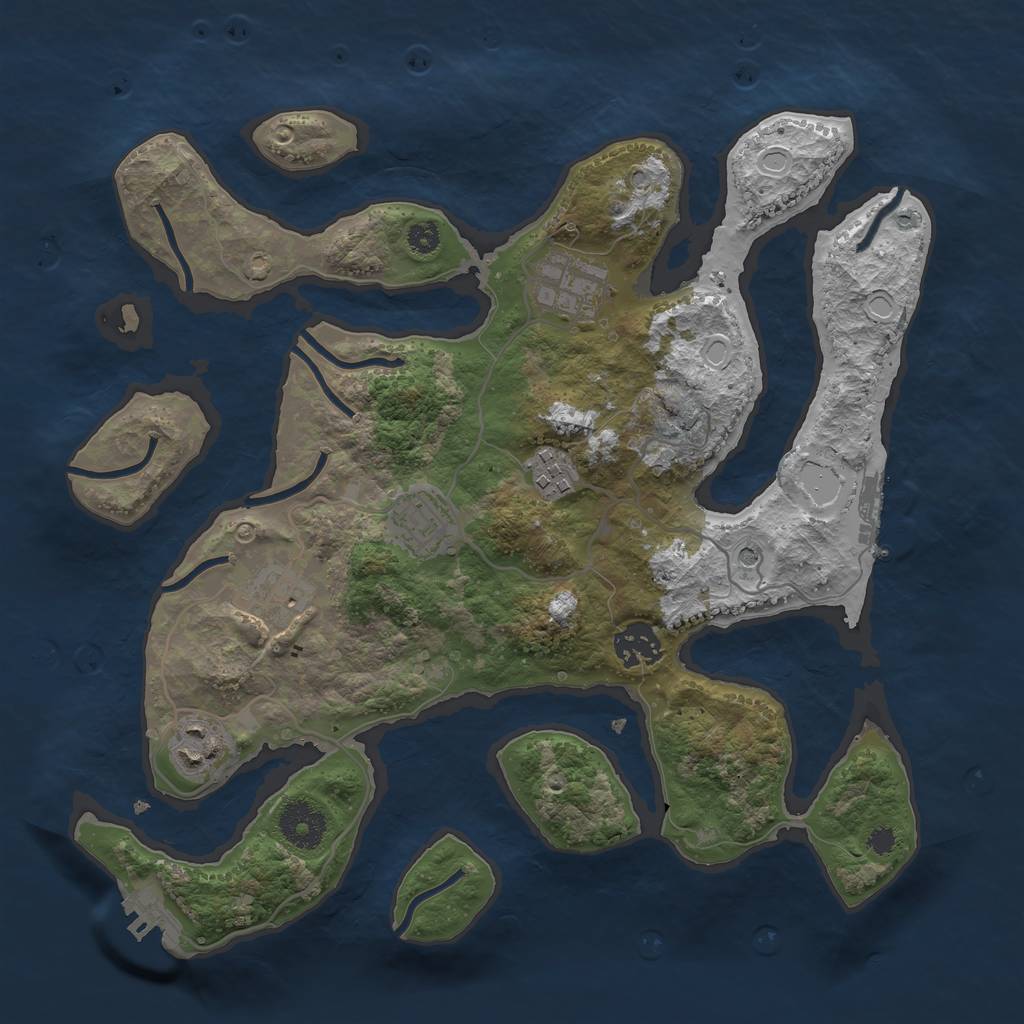 Rust Map: Procedural Map, Size: 3300, Seed: 635, 14 Monuments