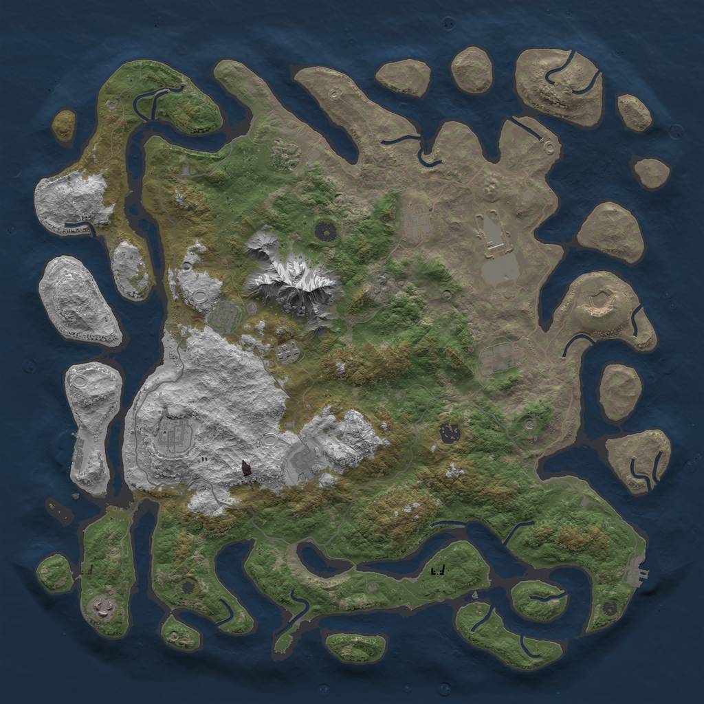 Rust Map: Procedural Map, Size: 5000, Seed: 581517947, 19 Monuments
