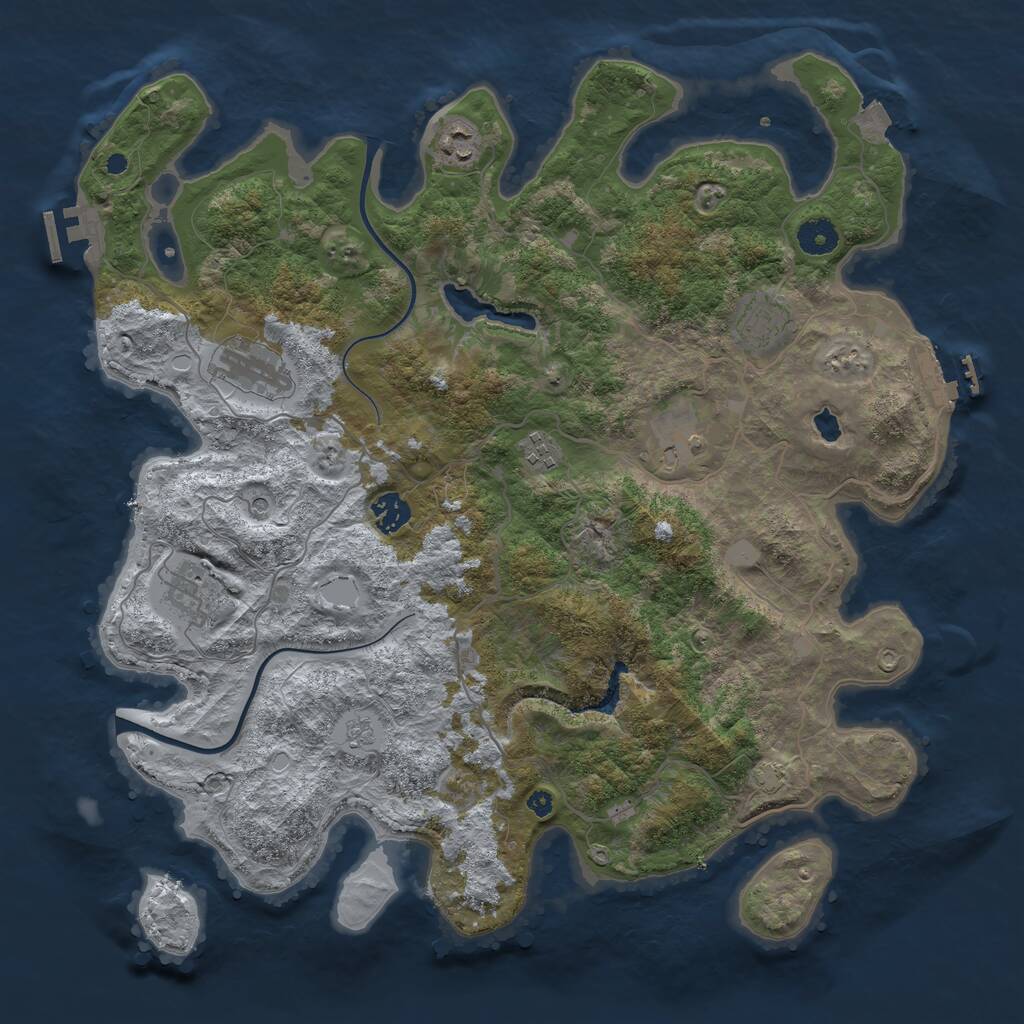 Rust Map: Procedural Map, Size: 4000, Seed: 273856, 13 Monuments