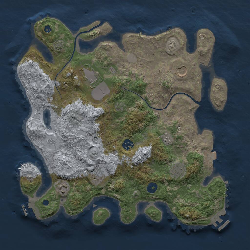 Rust Map: Procedural Map, Size: 3500, Seed: 7482275, 13 Monuments
