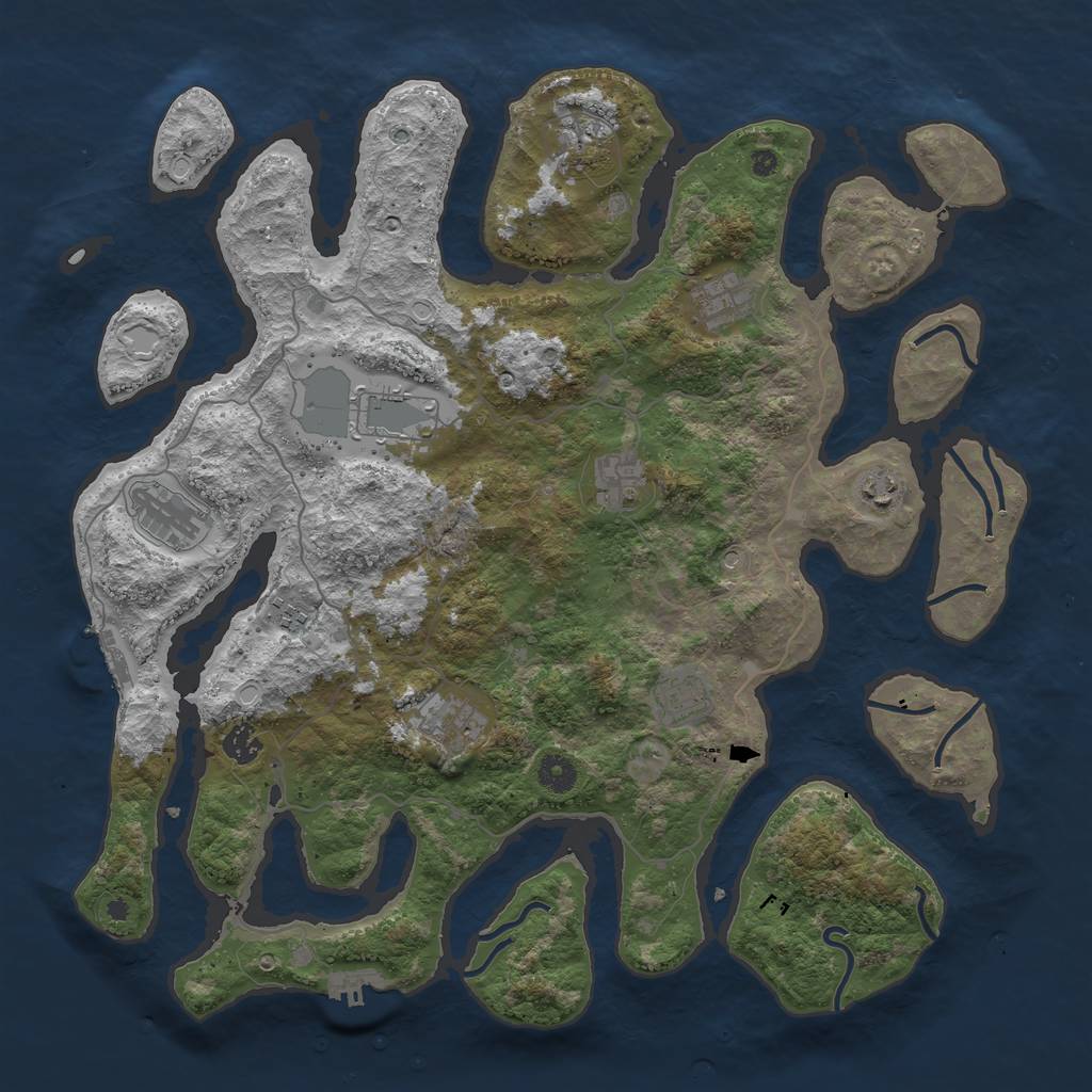 Rust Map: Procedural Map, Size: 4250, Seed: 1508586497, 18 Monuments