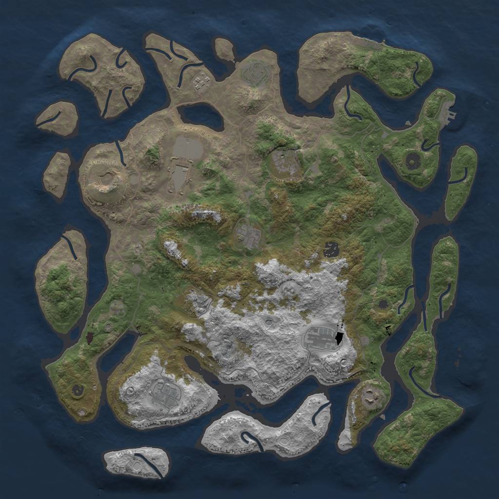 Rust Map: Procedural Map, Size: 4500, Seed: 547694447, 19 Monuments