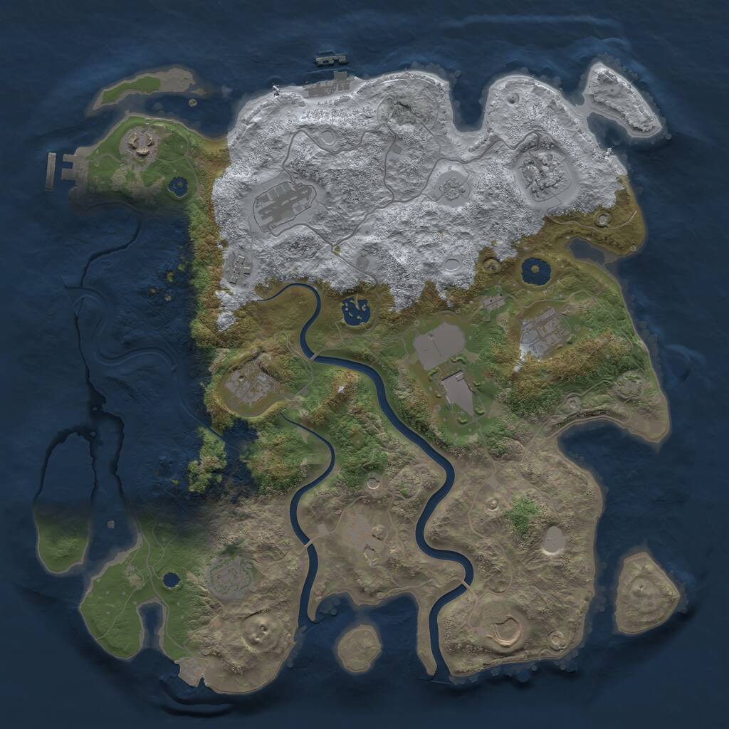 Rust Map: Procedural Map, Size: 3801, Seed: 103, 17 Monuments