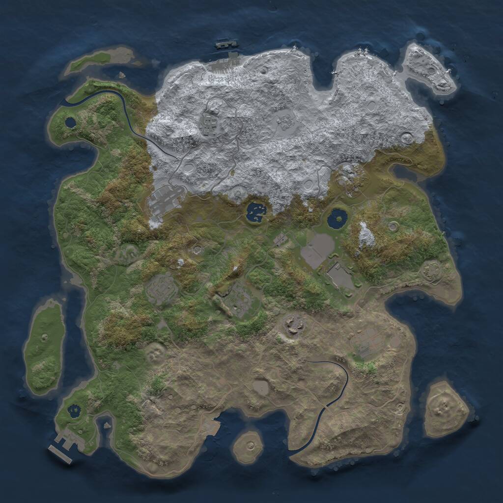 Rust Map: Procedural Map, Size: 3801, Seed: 103, 15 Monuments