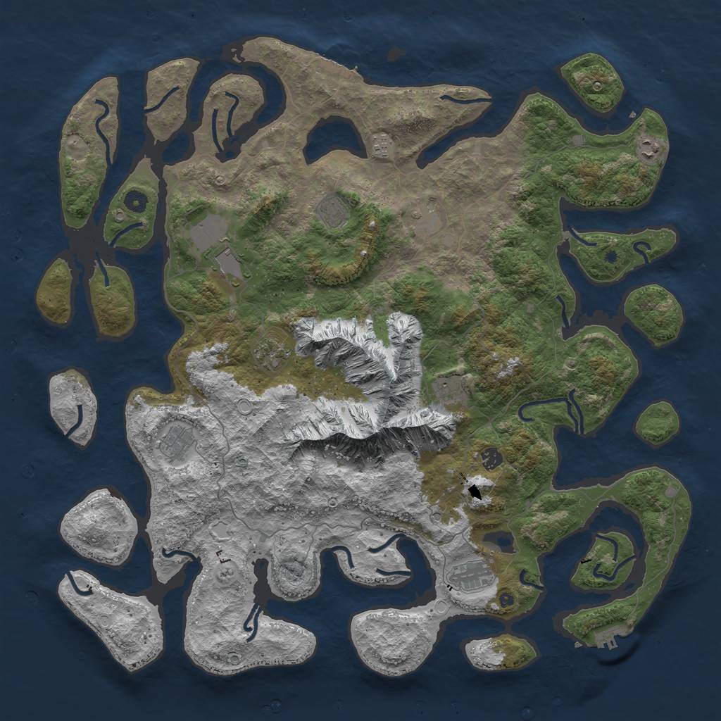 Rust Map: Procedural Map, Size: 5000, Seed: 81491910, 18 Monuments