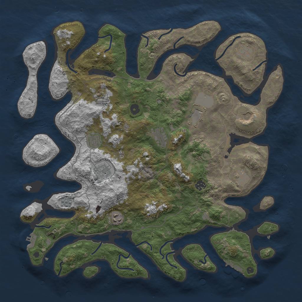 Rust Map: Procedural Map, Size: 4500, Seed: 561167158, 19 Monuments